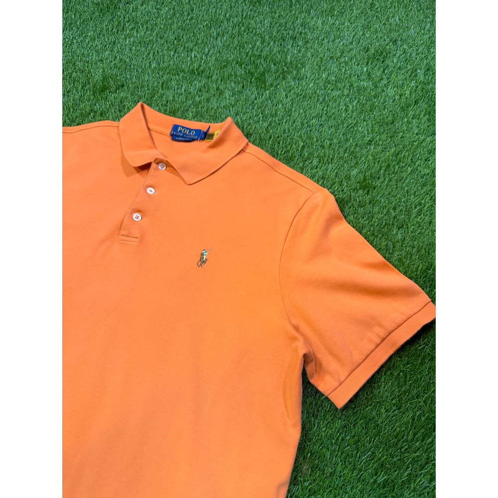 Polo Ralph Lauren Mens Classic Fit Short Sleeve Polo Shirt Orange Large